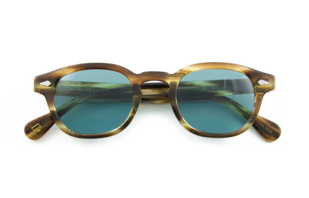Moscot Lemtosh Sun bamboo con lenti verde petrolio